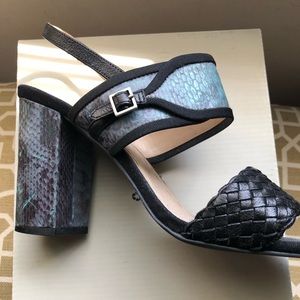 Blue high heel sandal